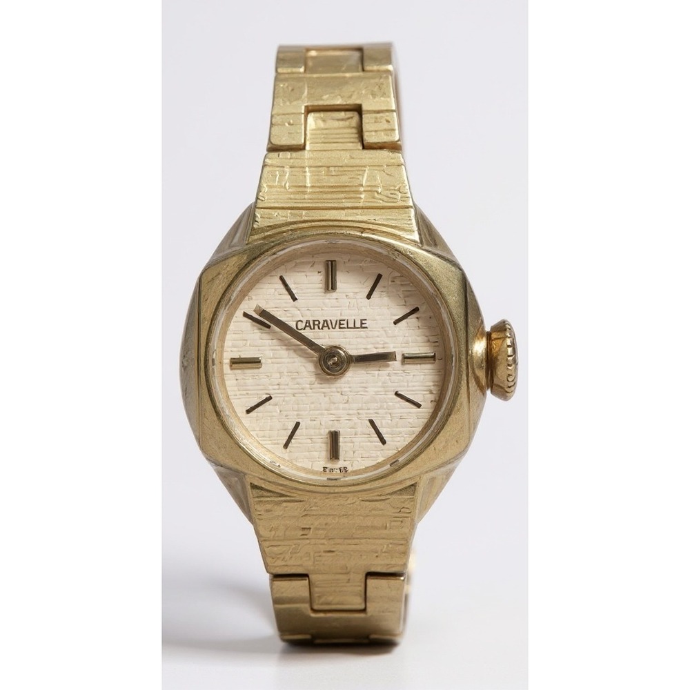 Vintage Caravelle‎ by Bulova Gold Tone Women's Manual Wind Up Watch Swiss Made
